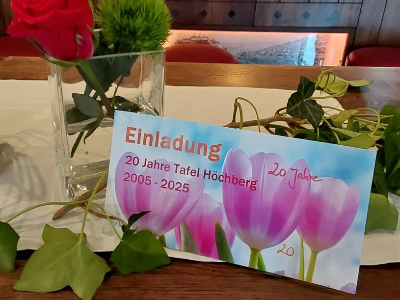 Einladungskarte zur Feier '20 Jahre Tafel Höchberg'
